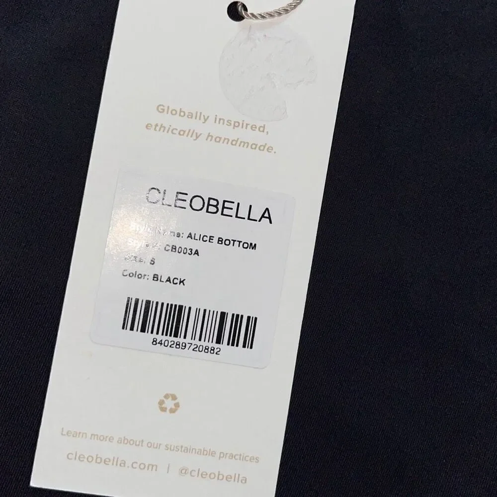 Cleobella Alice Bikini Bottom High Waist in Black‎ Size Small NWT